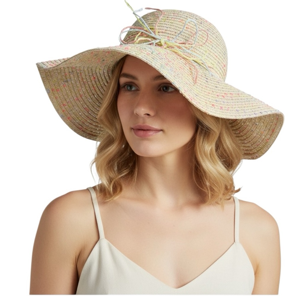 Multicolored Woven Embroidery Sun Hat
